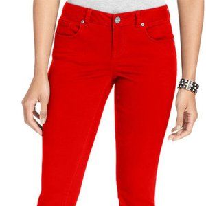 🔥LIQUID GOLD GIRL Woman's Denim Jeans COLOR RED Low Rise STRETCH-O-RAMA